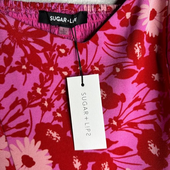 Sugarlips Lover Girl Shania Bustier Cropped Top Size Large Pink Red Sz L New - Picture 6 of 9